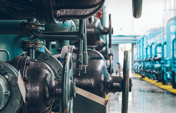 steel pipelines and cables in a plant,Industrial zone.
