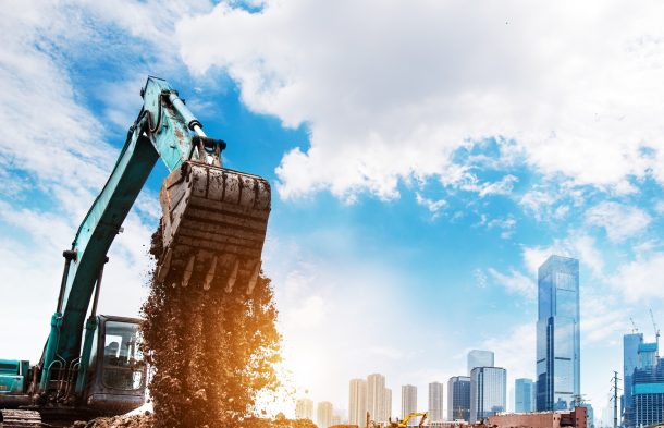 excavator in action